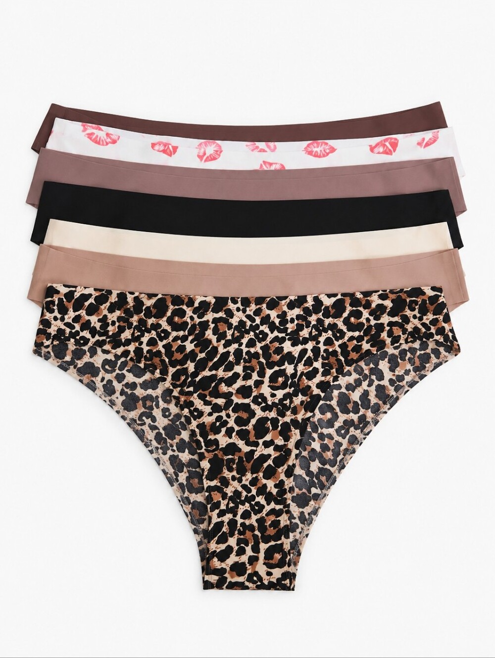 7-Pack Women's Seamless Bikini Panties - Leopard + Neutrals